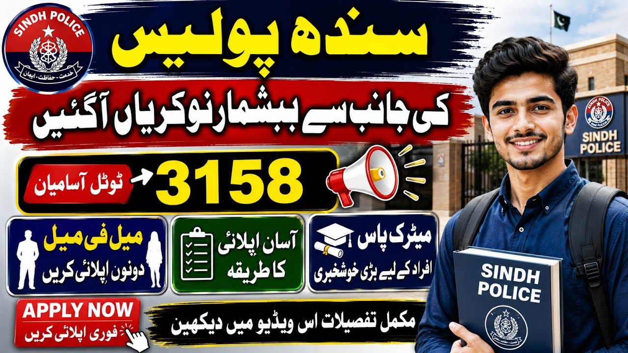 Sindh Police New Jobs 2026 | Government jobs| Matric Pass Jobs | How To Apply Sindh Police New Jobs 