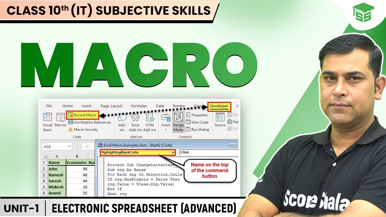 Using macros in spreadsheets | Electronic Spreadsheet Class 10 (IT) 402 | Information Technology