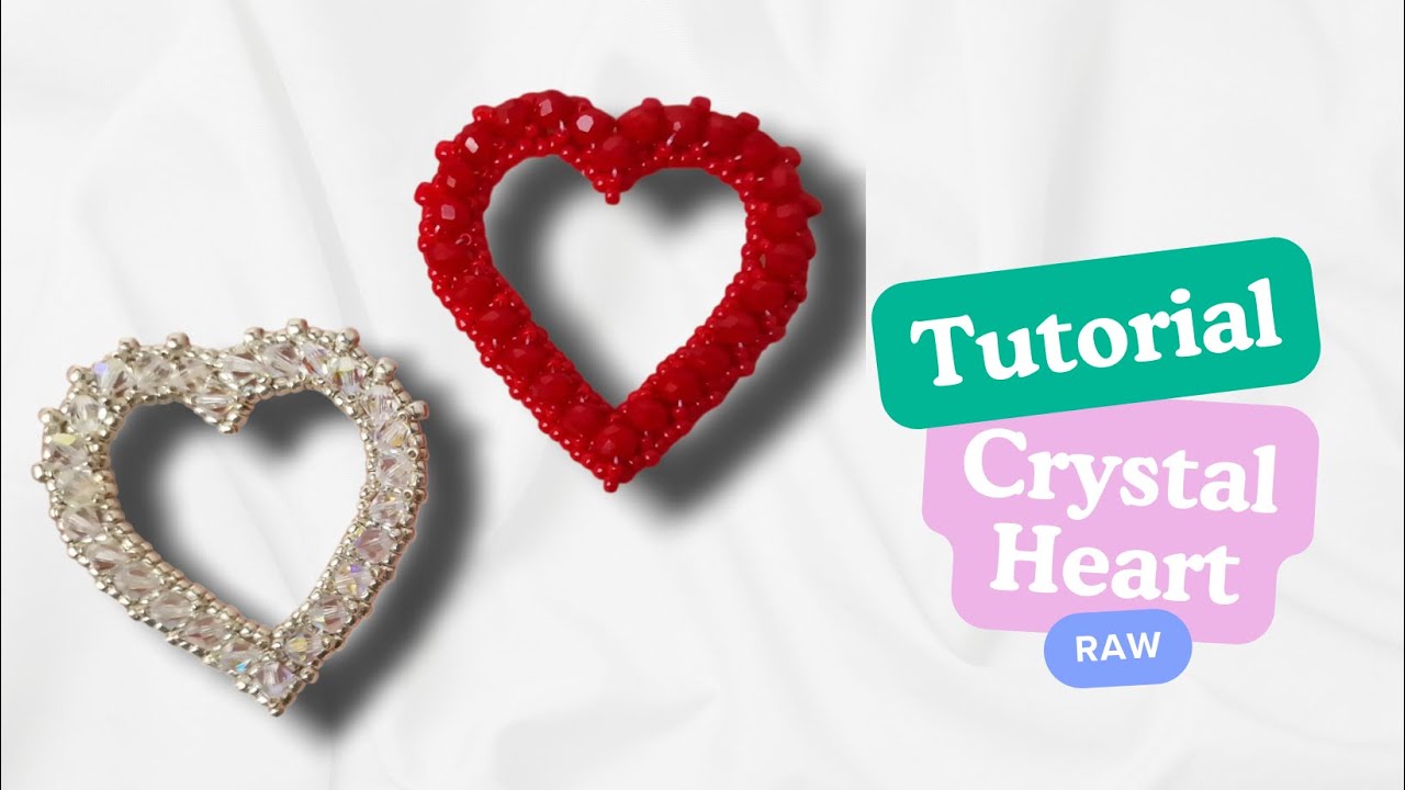 ENGLISH DIY Tutorial Beaded Crystal Heart