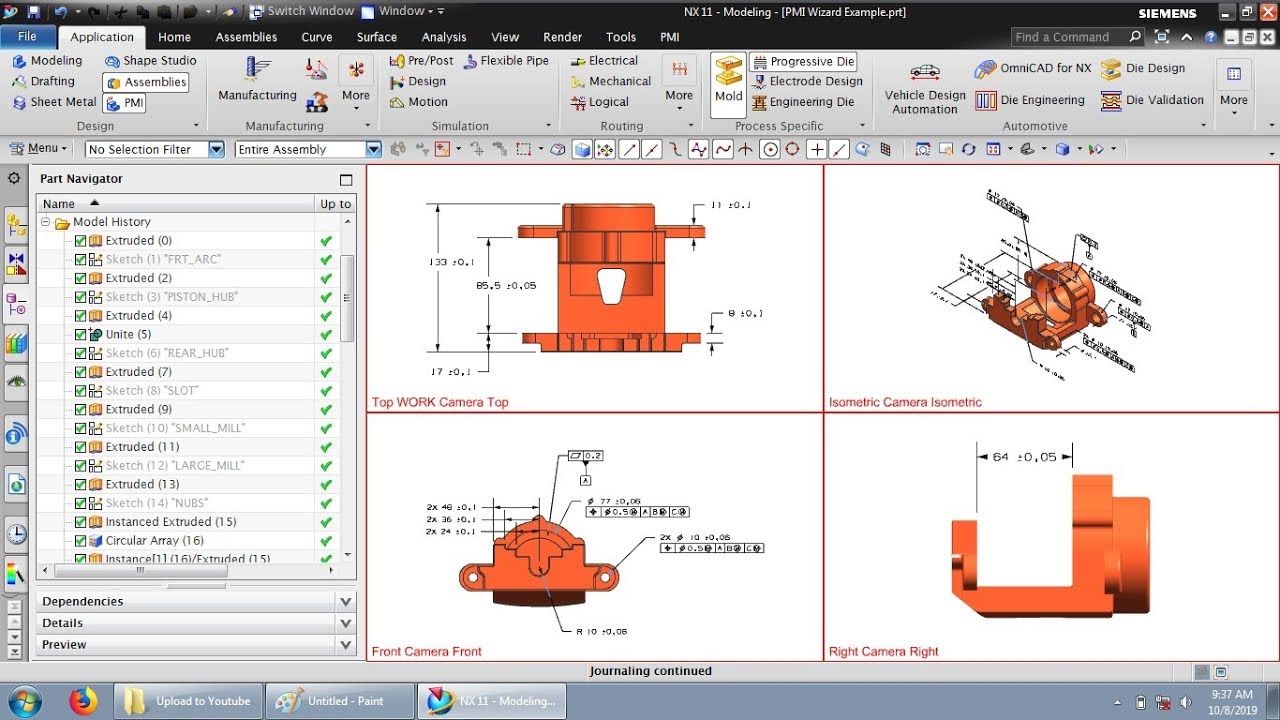NX CAD : How to Add PMI from 3D Model to 2D Drawings
