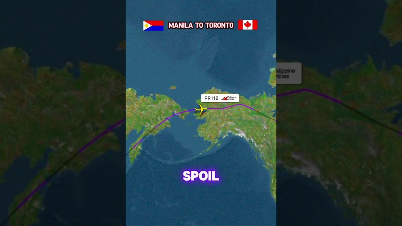 MANLIA to TORONTO Flying Route Manila PR Philippines  Air Lines PR118 #shorts #travel #aviation