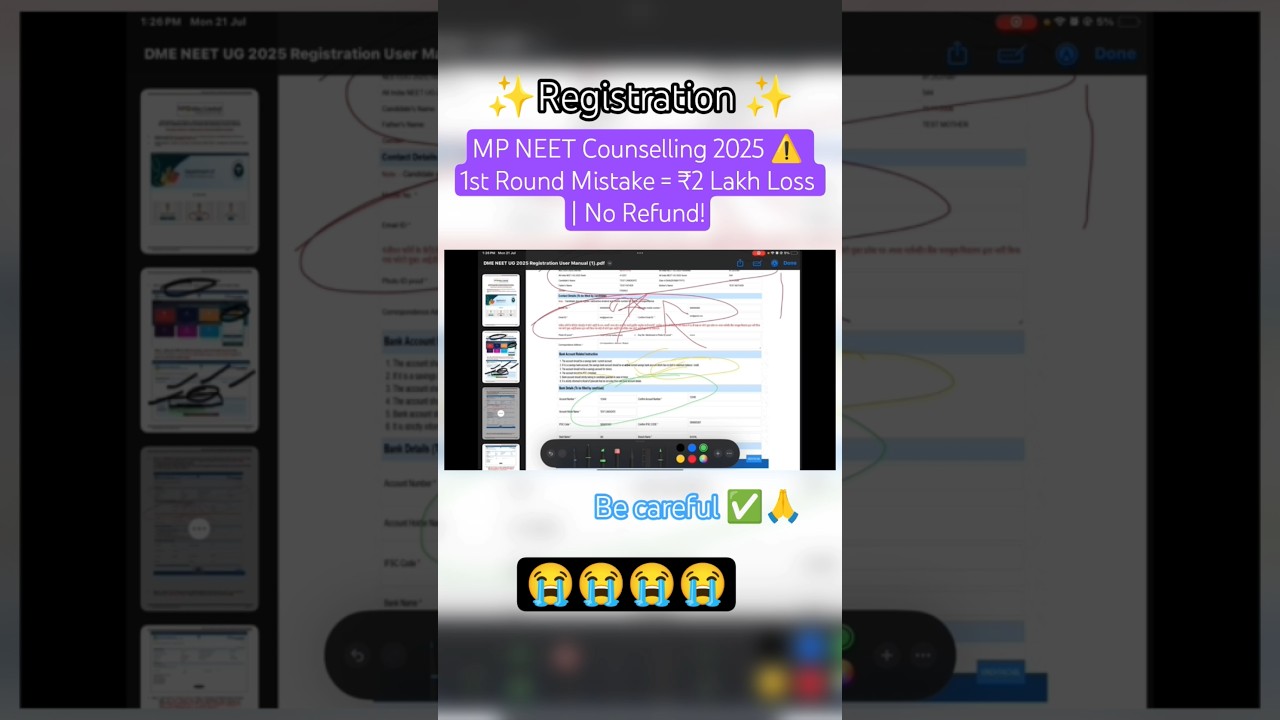 MP NEET Counselling 2025 ⚠️ 1st Round Mistake = ₹2 Lakh Loss | No Refund! #neet2025 #dmemp
