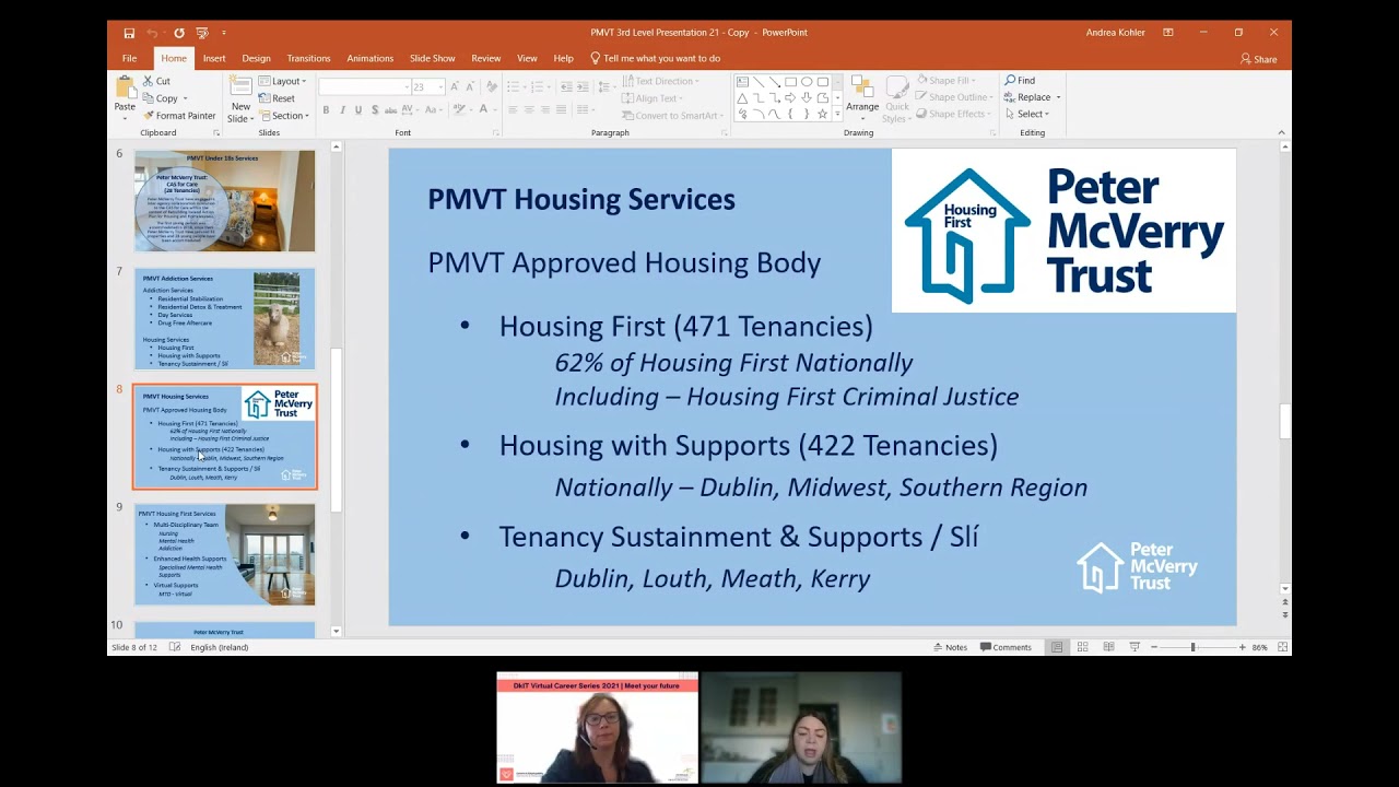 peter mcverry trust virtual careers series webinar health and social science replay 2021 10 15