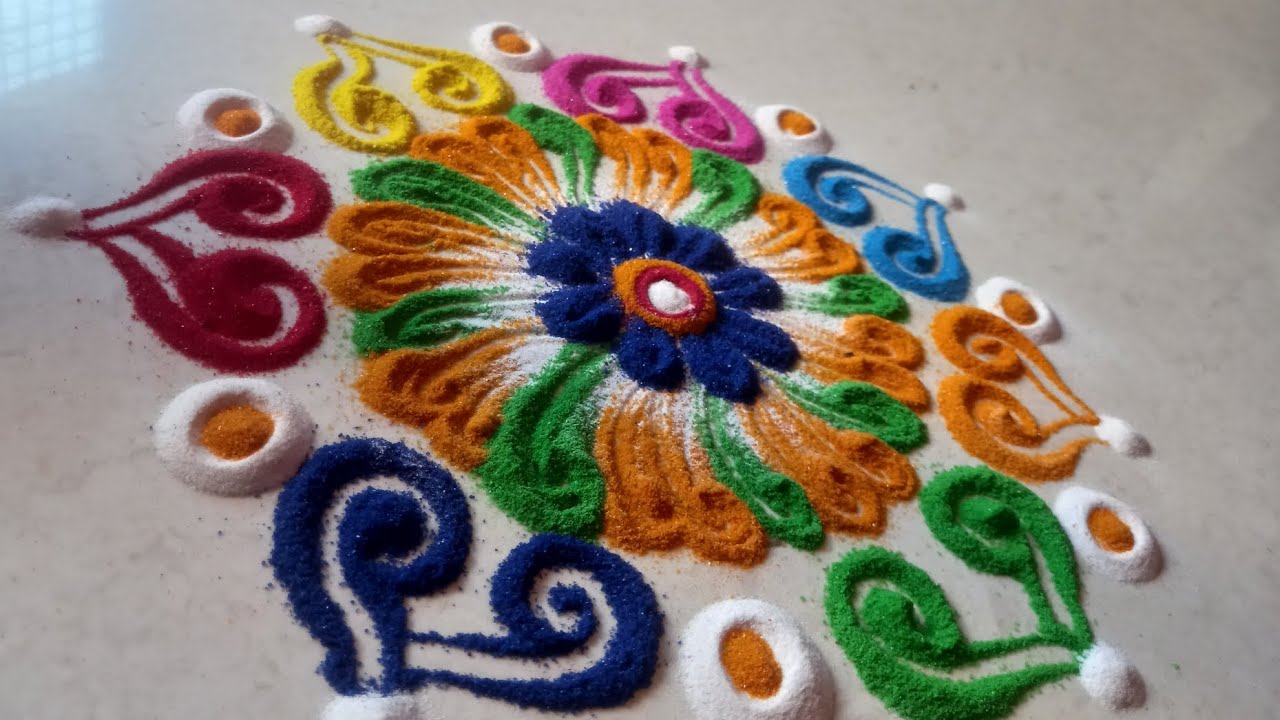 BEAUTIFUL FLOWER RANGOLI DESIGNS 😍✨#trending 