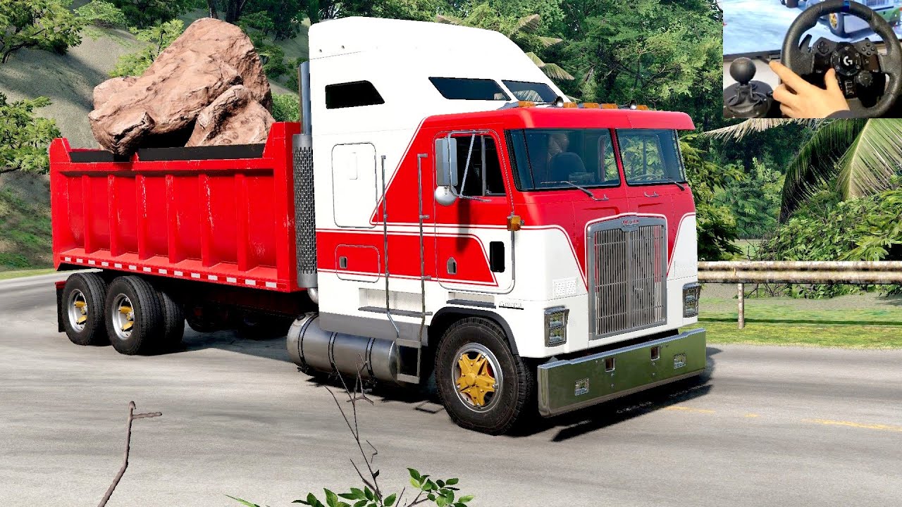 BeamNG Drive Update 0.31 - TC83 Cabover Dump Truck Transporting Rocks | Manual Gear Shift