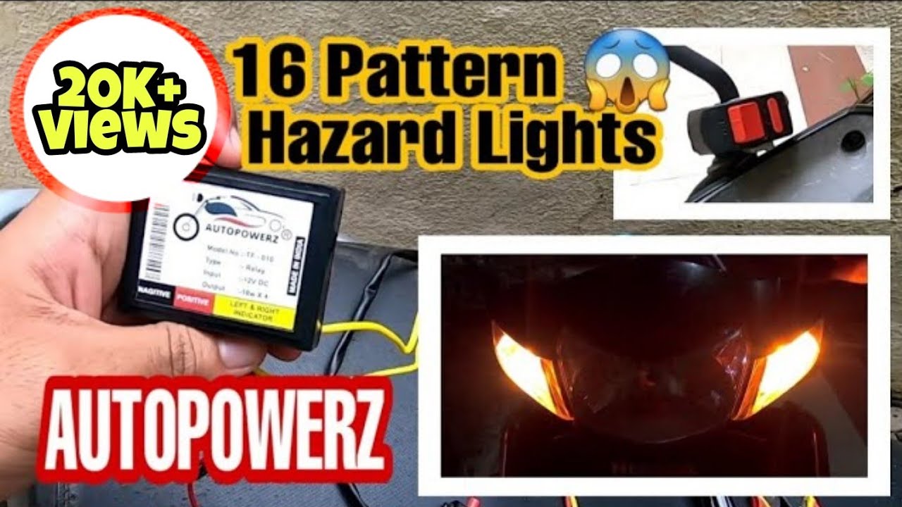16 Patterns Hazard light Flasher for any bike | AUTOPOWERZ (Part-1) | rushikvlogs