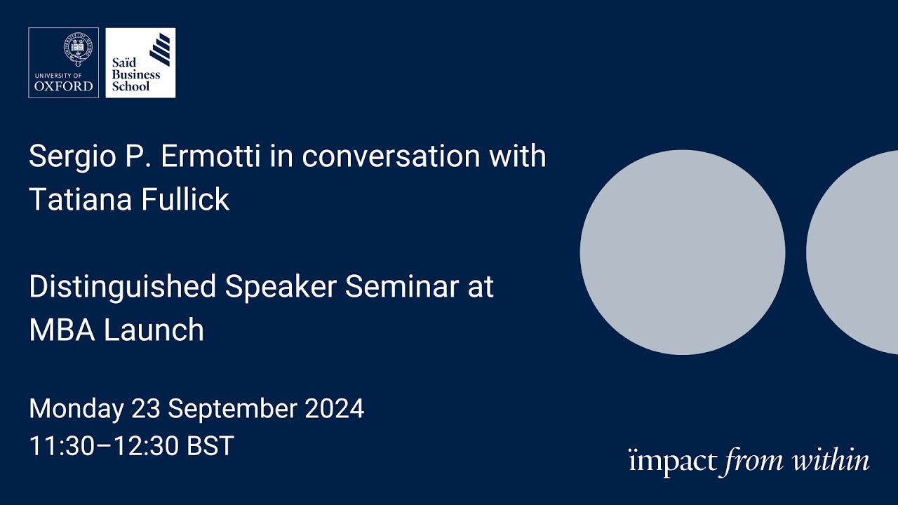 Sergio P. Ermotti in conversation with Tatiana Fullick