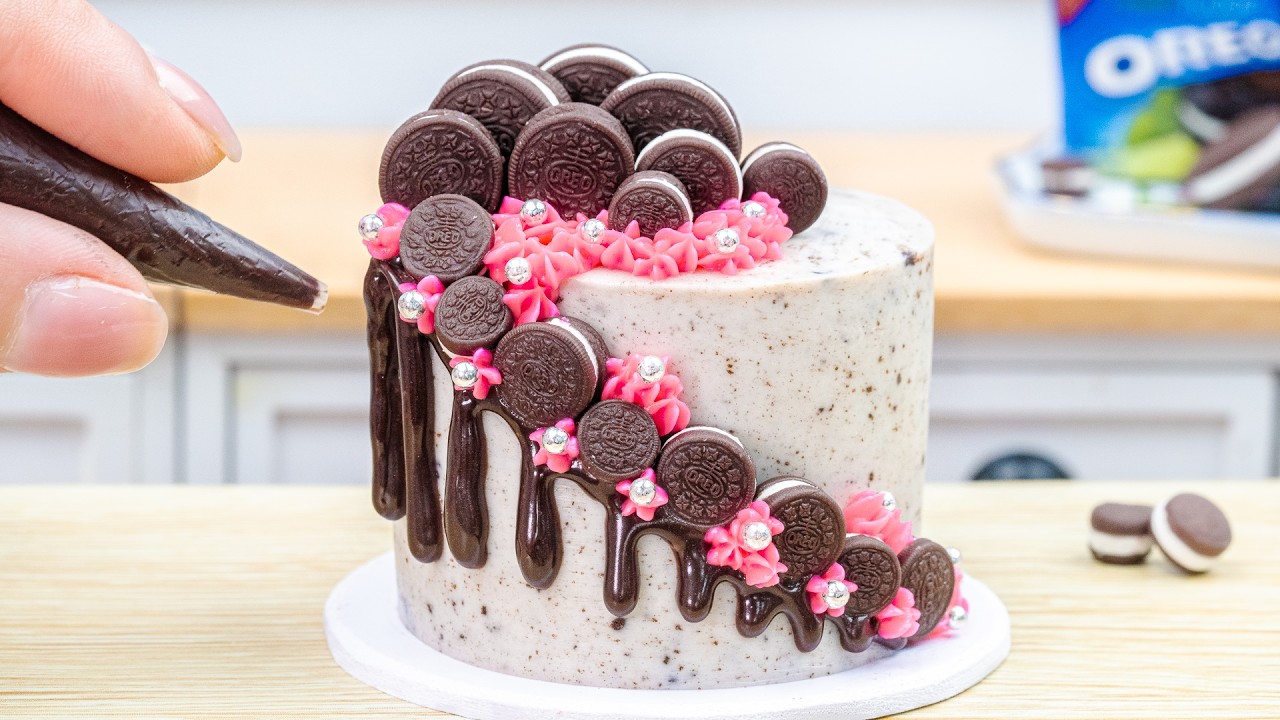 Miniature Rainbow OREO Cake Recipe 🌈 Satisfying Mini Rainbow Cake Decoration DIY