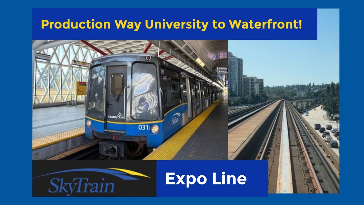 Vancouver Skytrain full ride Production way station to Waterfront station