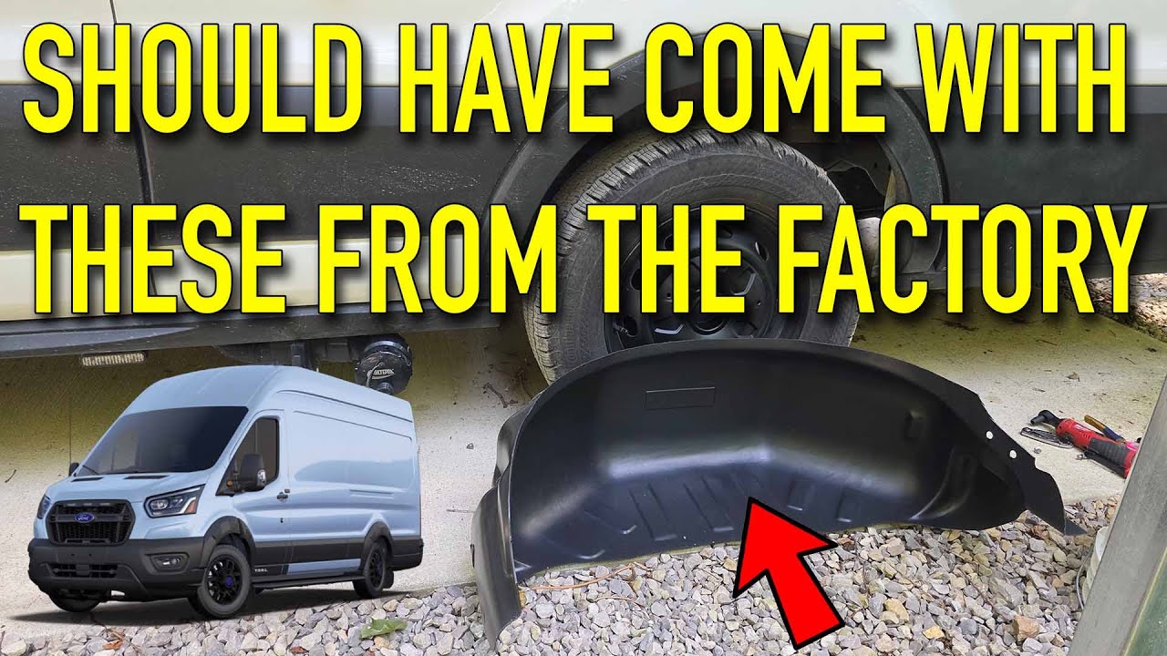 FORD TRANSIT WHEEL WELL LINERS FRONT AND REAR INSTALLED