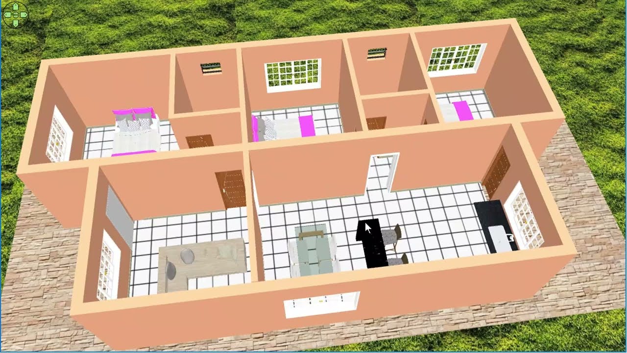 Casa com 3 quartos  da para fazer com 4200 tijolos -  YouTuBe