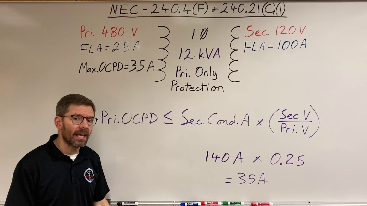 Вторичные проводники трансформатора — NEC 240.4(F) и 240.21(C)(1)
