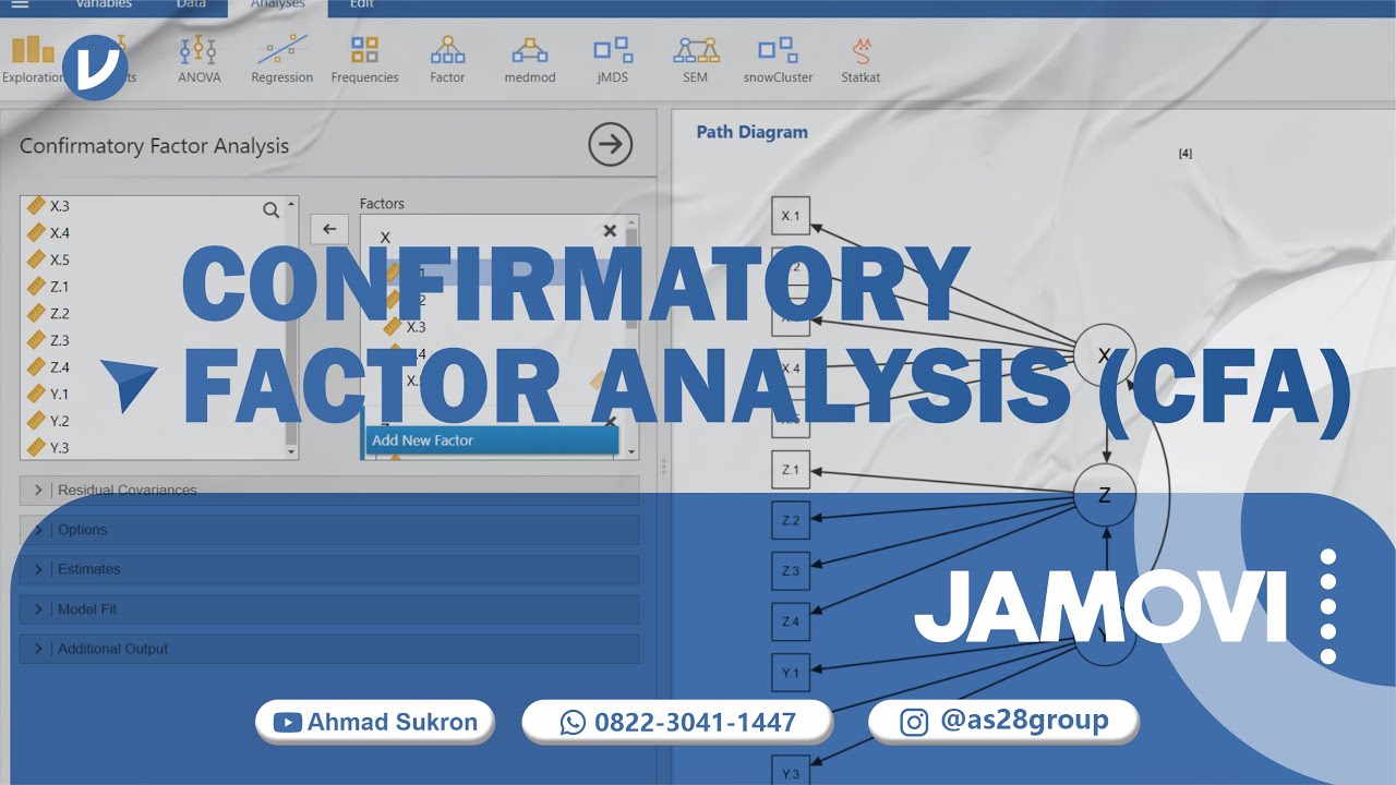 ANALISIS FAKTOR JAMOVI ➡️ CONFIRMATORY FACTOR ANALYSIS JAMOVI (UJI CFA JAMOVI)