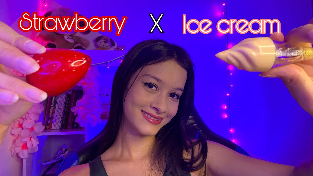 ASMR | Disputa dos gatilhos: Moranguinho VS Sorvetinho ( strawberry🍓 X  Ice cream🍦)
