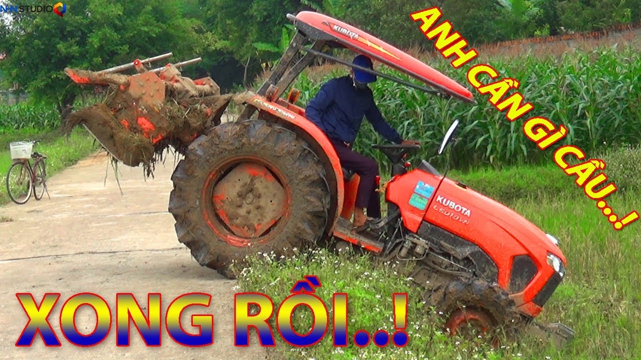 Máy cày Kubota l5018 xuống ruộng không cần cầu LÀ ĐÂY/ Vietnamese tractors - cuoc song mien nui