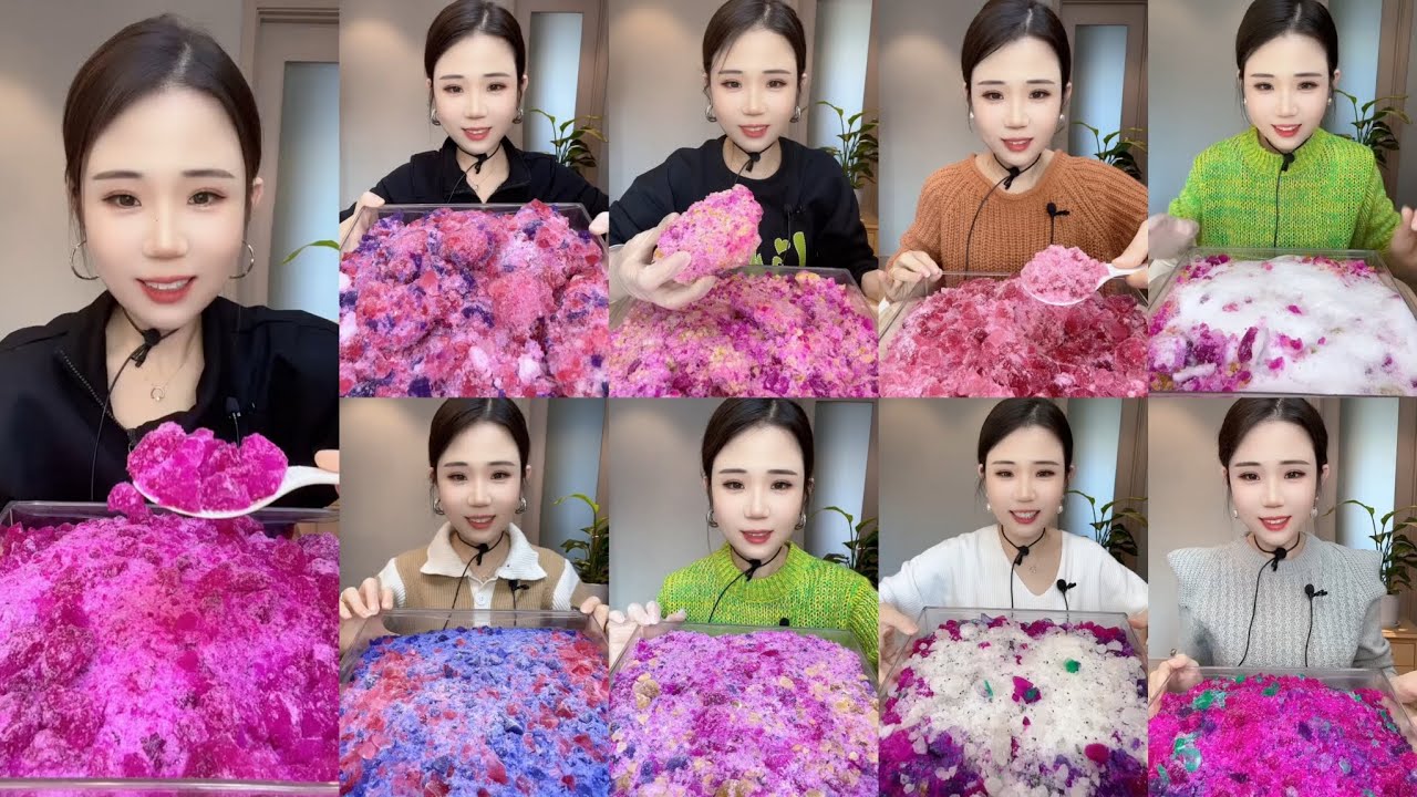YY CRUSHED COLORFUL ICE EATING / YY ICE EATING ASMR
