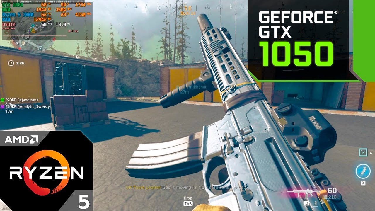 Call of Duty : Warzone : GTX 1050 2GB + Ryzen 5 3600 (720p Low Settings)