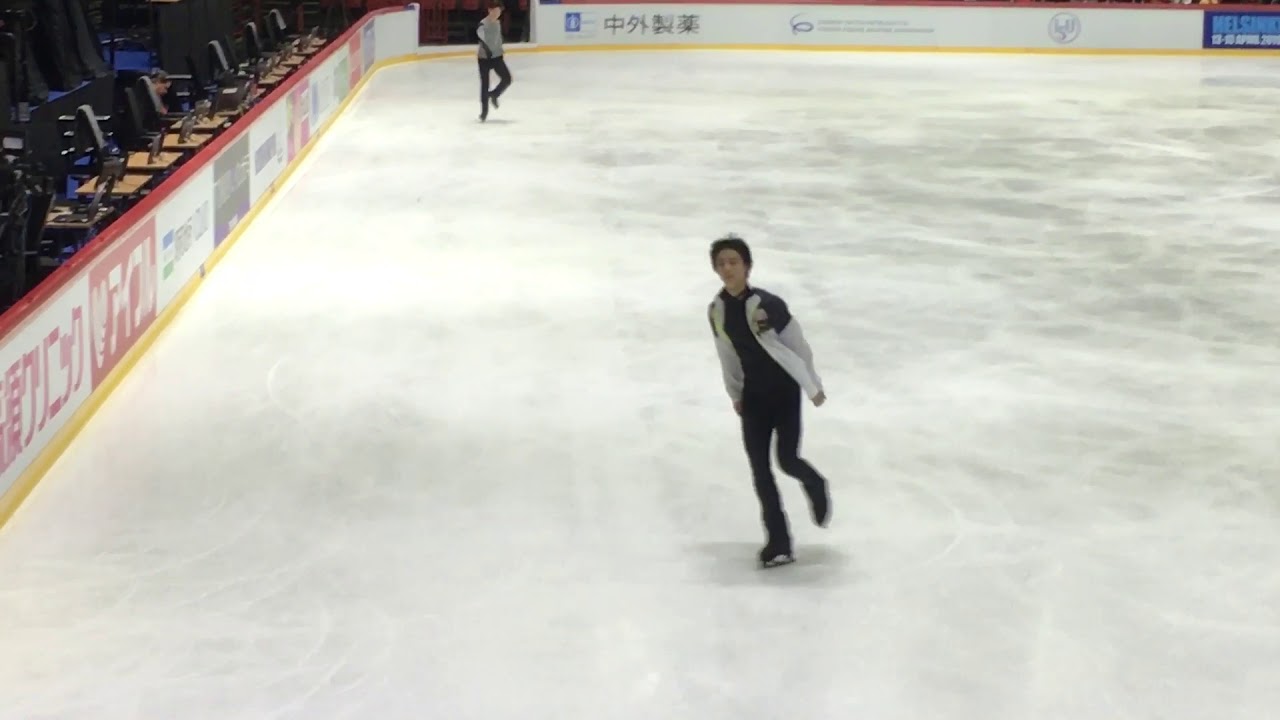 羽生結弦 GPS ヘルシンキ 公開練習クールダウン 2018.11.1