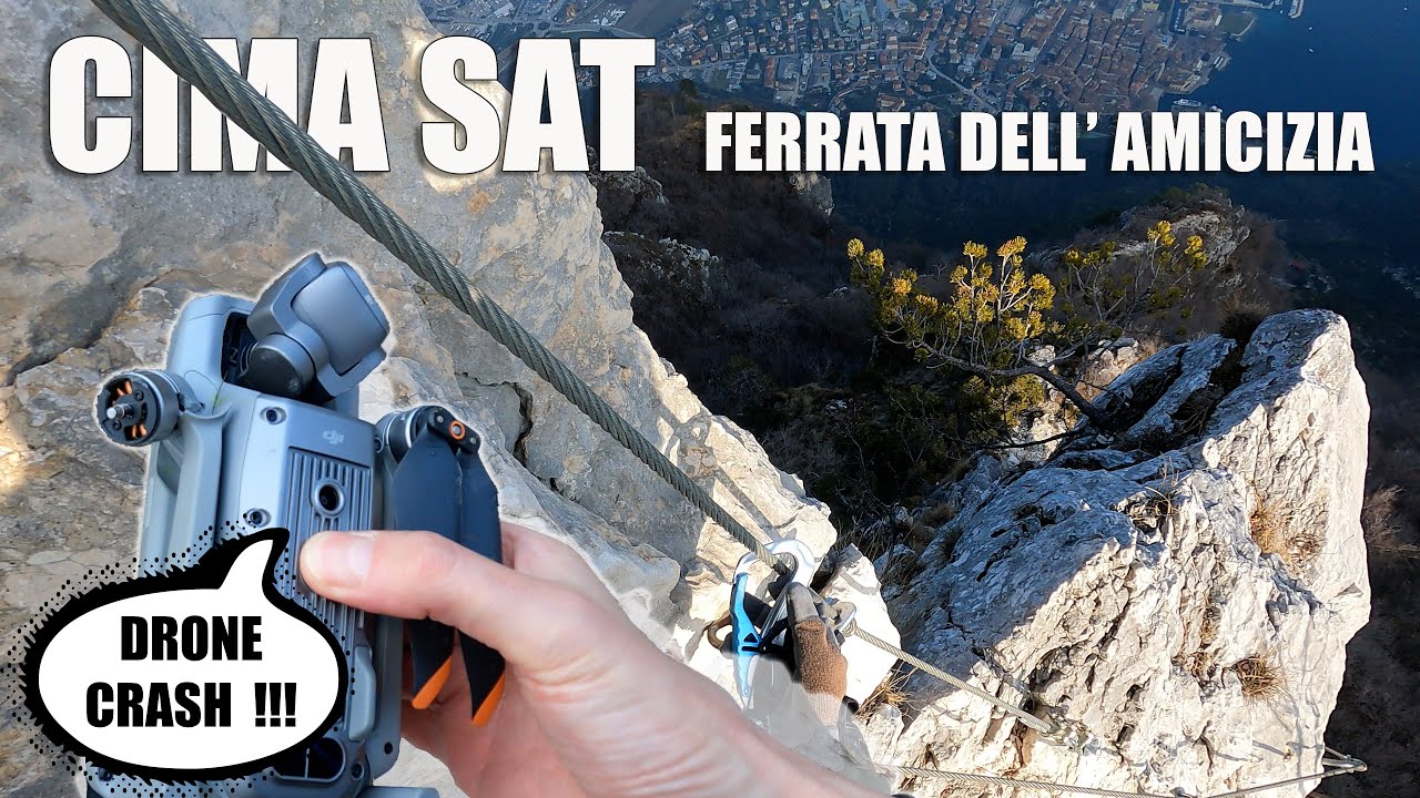 VIA FERRATA DELL'AMICIZIA a CIMA SAT❄️INVERNALE - Drone CRASH Assistenza DJI AIR 2S - RIVA DEL GARDA