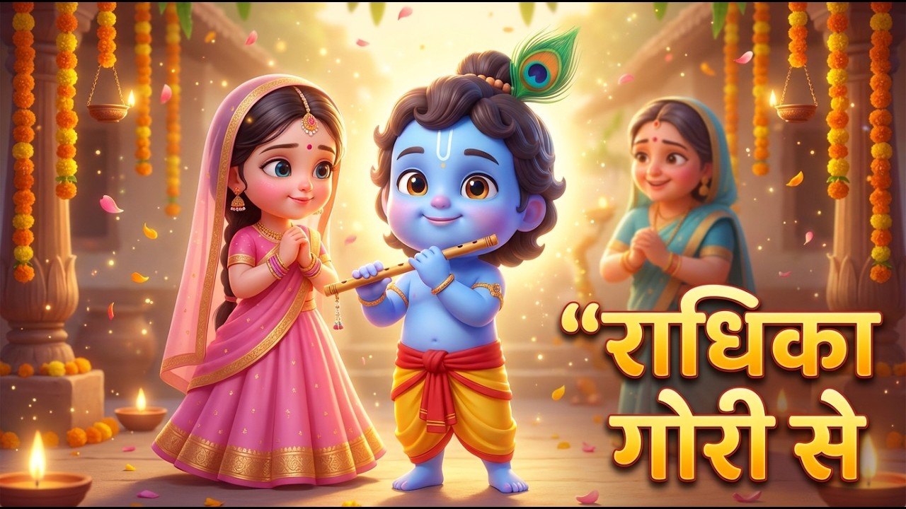 Radhika Gori Se | Krishna Rhyme for Kids 🦚 | Hanuman Chalisa | Krishna Bhajan