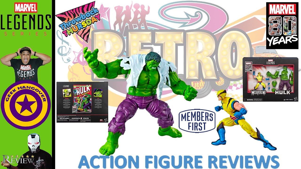 Marvel 80th Anniversary Marvel Legends Hulk Wolverine Throwback Thursday Retro Action Figure Review