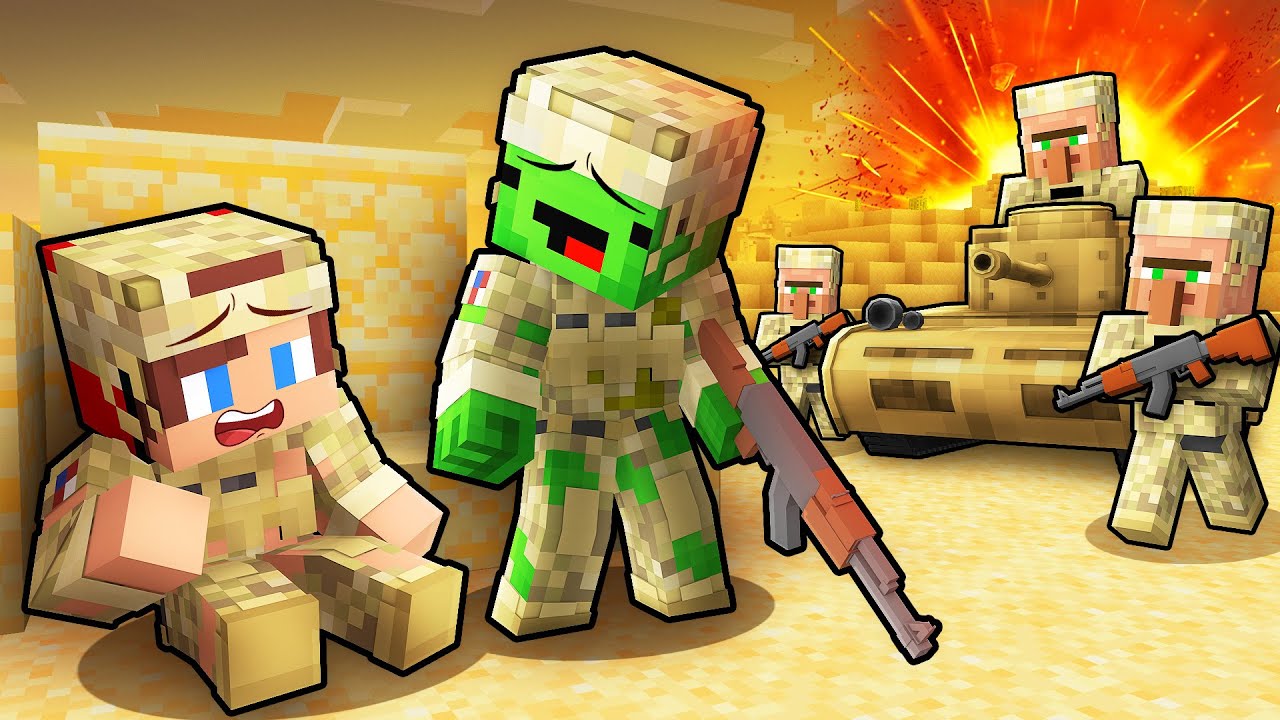 Mikey and JJ Village Became Military in Minecraft (Maizen)