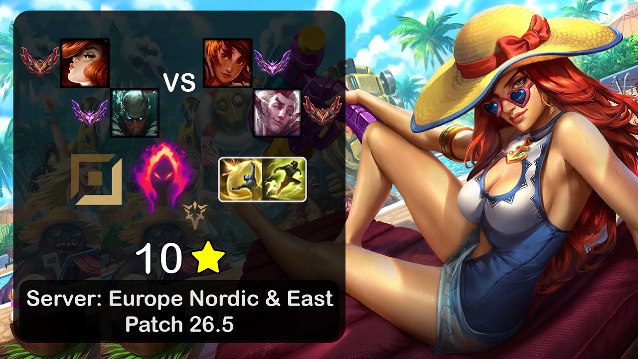 Miss Fortune ADC + Pyke vs Taliyah + Rakan - EUNE GrandMaster - Patch 26.5