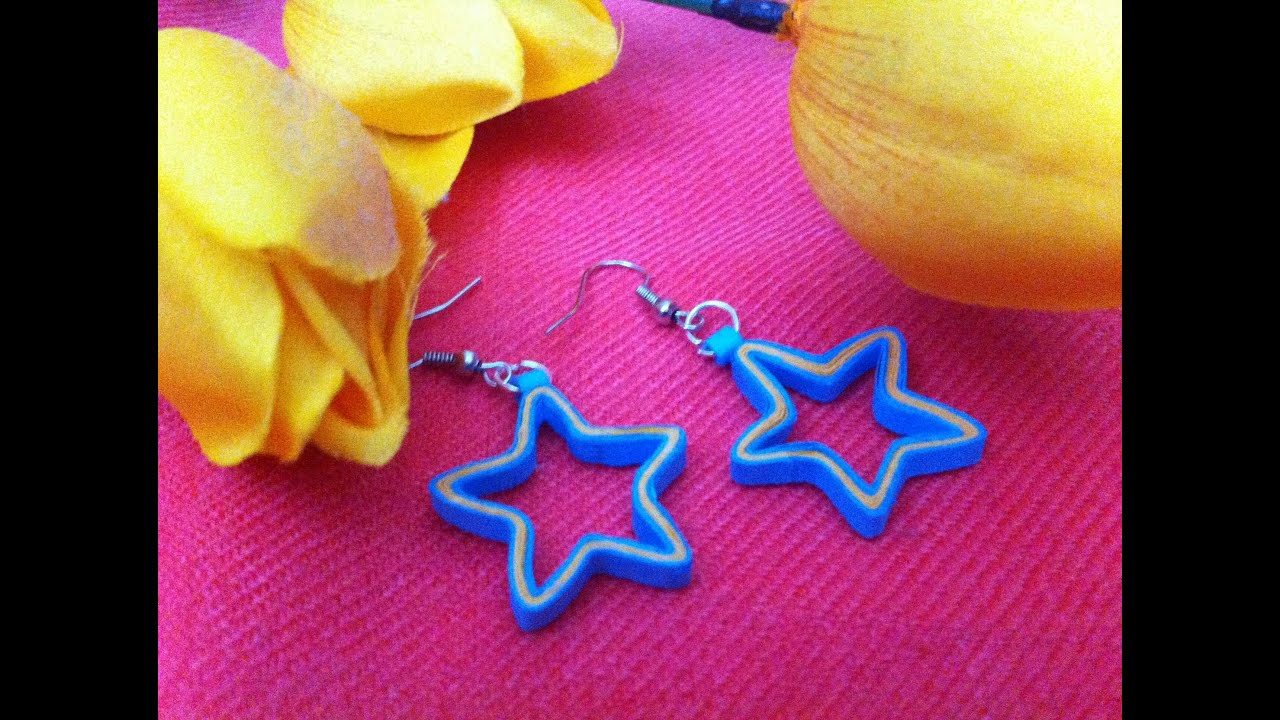 Quilling earrings- star design