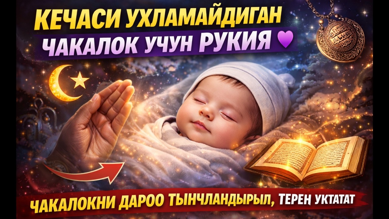 КЕЧАСИ УХЛАМАЙДИГАН ЧАКАЛОК УЧУН РУКИЯ 💜ЧАКАЛОКНИ ДАРОО ТЫНЧЛАНДЫРЫП, ТЕРЕҢ УКТАТАТ