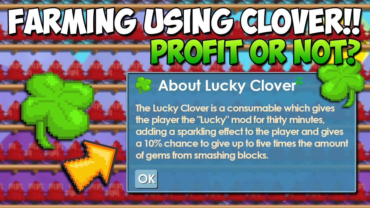 FARMING USING LUCKY CLOVER!! PROFIT OR NOT? 🤔 | Growtopia Experiment