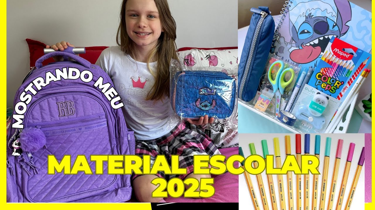 MOSTRANDO MEU MATERIAL ESCOLAR 2025 | LIKE LARI E VI