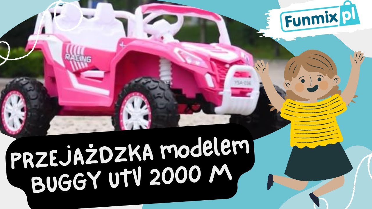 Przejażdżka modelem BUGGY UTV 2000M Racing - pojazd dla dzieci na akumulator A036 r&oacute;żowy - funmix.pl