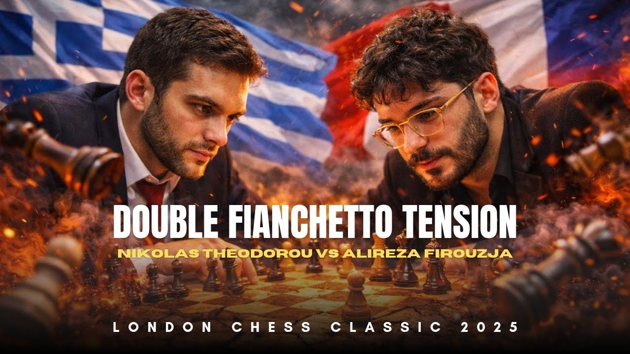 Nikolas Theodorou vs Alireza Firouzja | Double Fianchetto Tension | London Chess Classic 2025