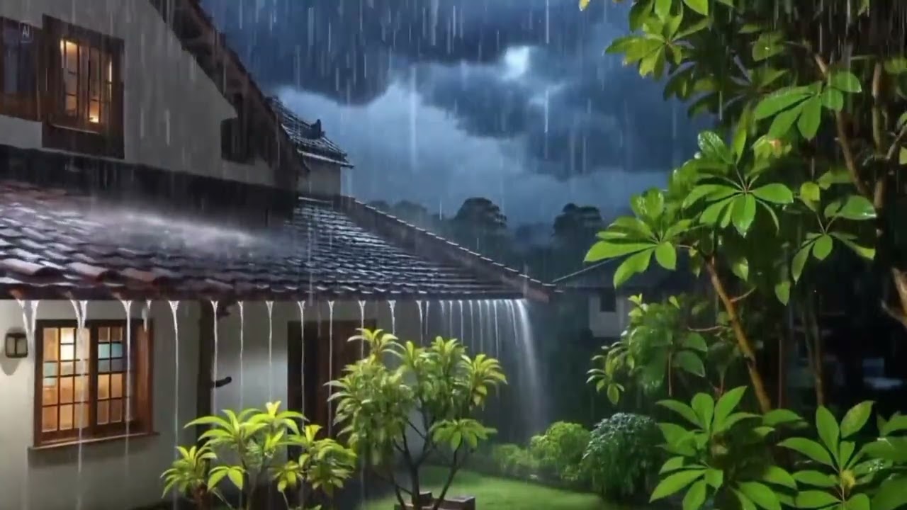 Heavy Rain Sounds for Deep Sleep 🌧️ Insomnia Relief & Relaxation