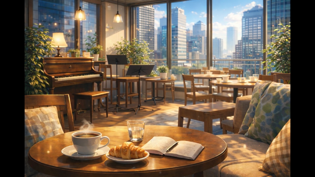 爽やかな朝カフェジャズ｜作業がはかどるリラックスBGM ☕🏙️Morning City Café Jazz – Relaxing Piano BGM