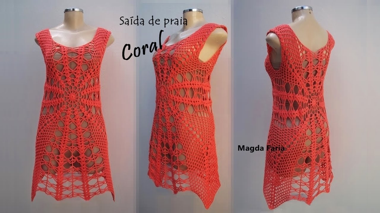 ❤LANÇAMENTO ❤ Saída de praia Coral    #semprecírculo #croche #diy ❤ ❤❤ ❤ ❤
