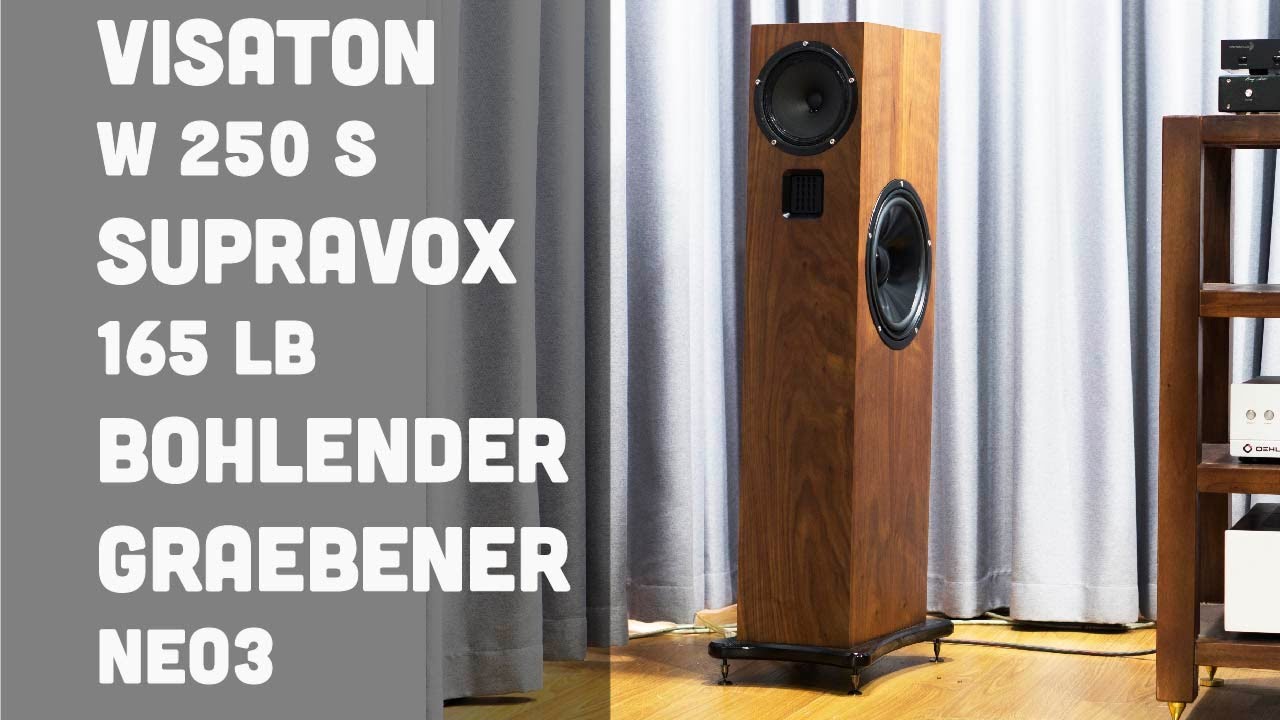 Clip test loa Supravox 165 LB ghép với bass 25 Visaton W 250 S va treble Bohlender Graebener Neo 3