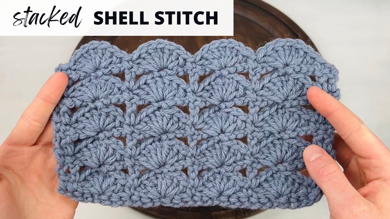 STACKED SHELL STITCH: Easy Crochet Tutorial (2 Row Repeat!)
