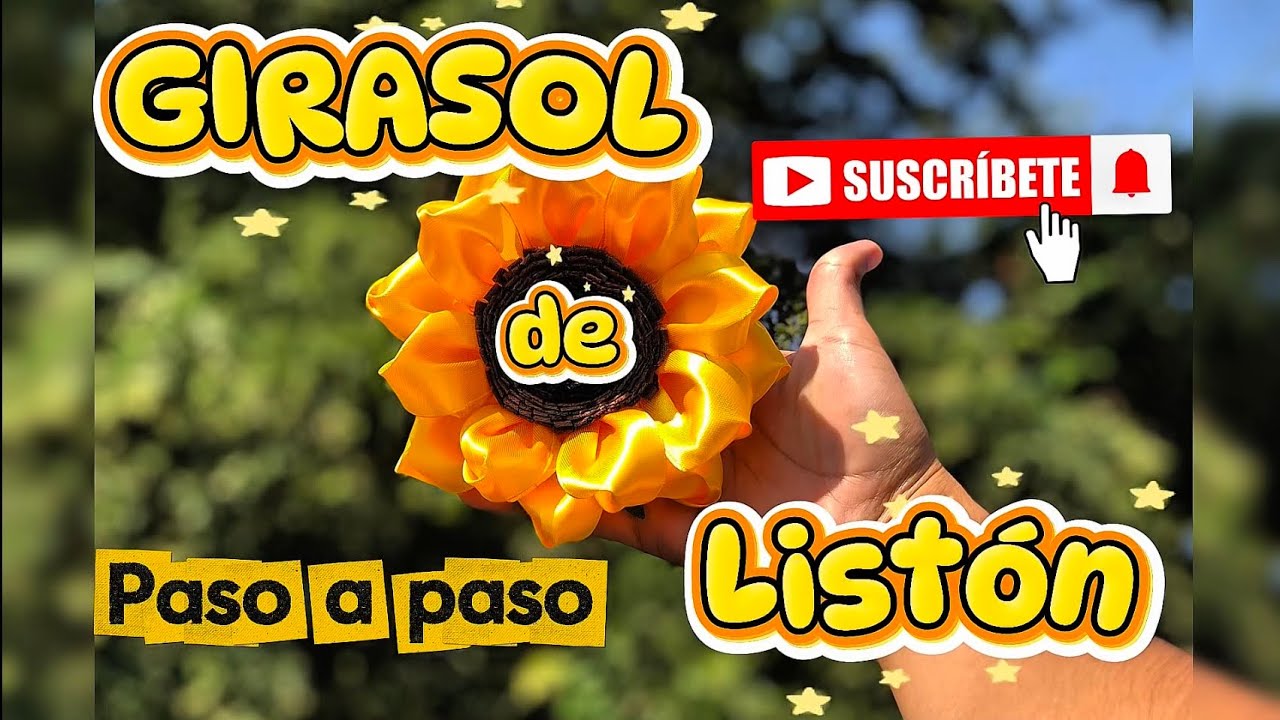 GIRASOL DE LISTÓN PASO A PASO🌻