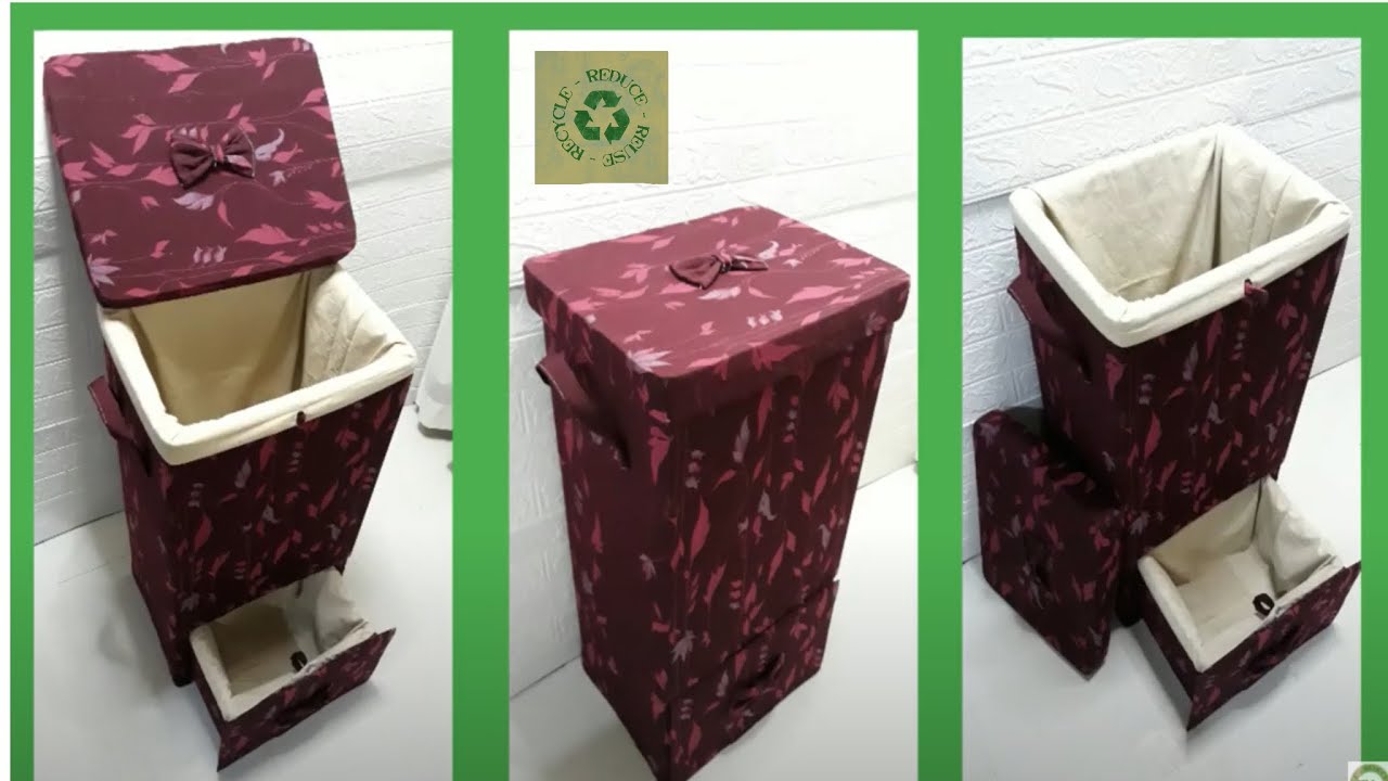 SPACE SAVING DIY LAUNDRY BASKET FROM FRUIT CRATES BASKET/ Khim diy