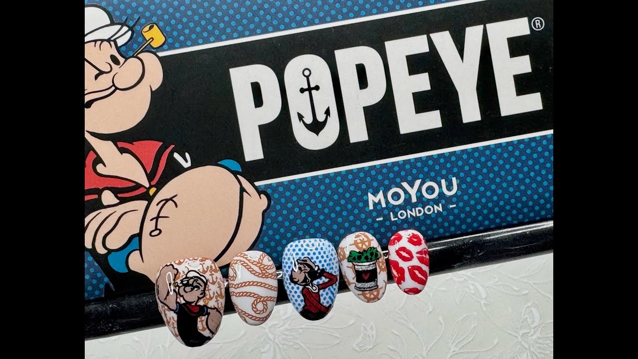 @MoYouLondon | ABC Series | Popeye Collection | No Talking | Reverse Nail Stamping