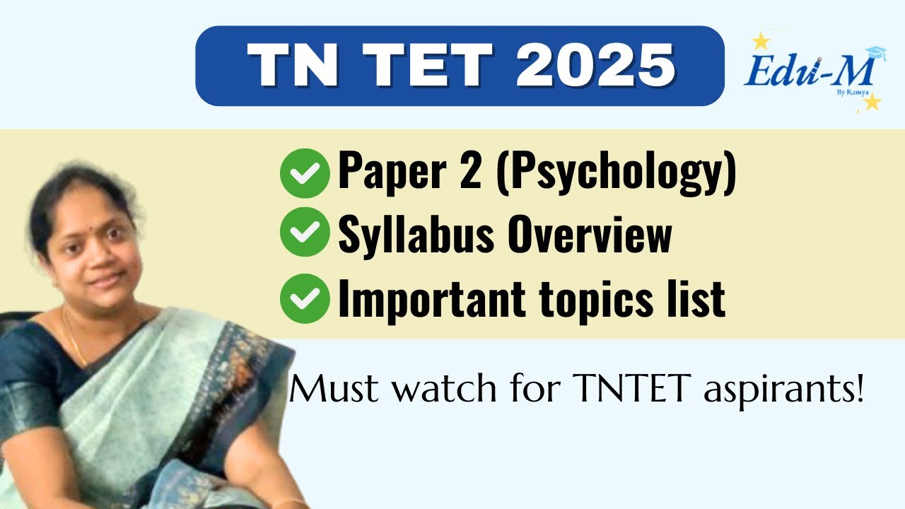 TNTET PAPER 1 and 2  | Child Development and Pedagogy | Important Topics | Study planner