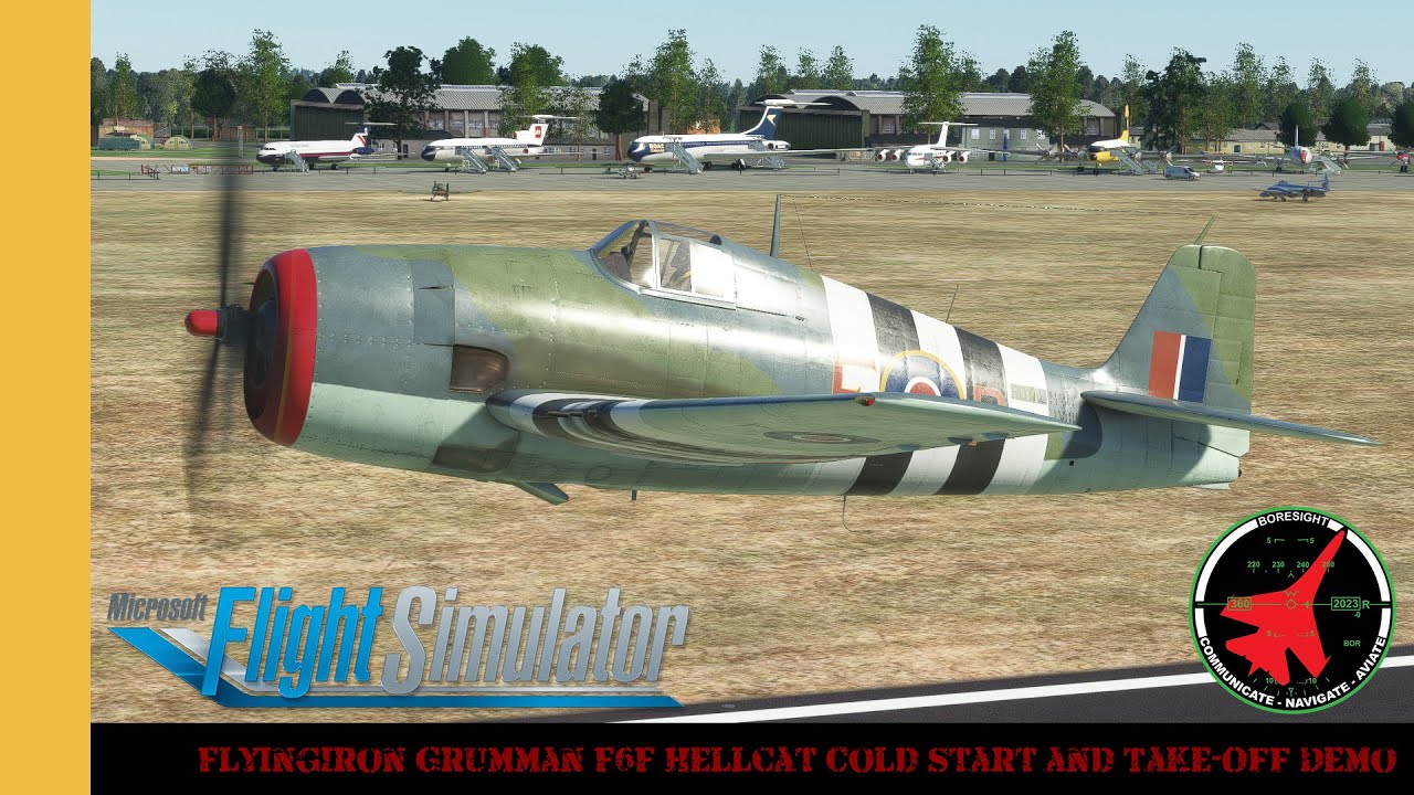 FlyingIron Grumman F6F Hellcat Cold Start and Take Off Demo | MSFS | Microsoft Flight Simulator