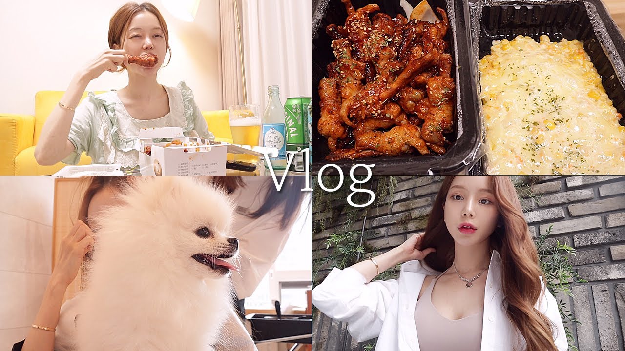일상 vlog | 닭에 환장한 브이로그 | 직화튤립닭발, 콘치즈, 두찜 묵은지 찜닭, 교촌 레드콤보, 해장 쌀국수, 파스타, 참치김밥