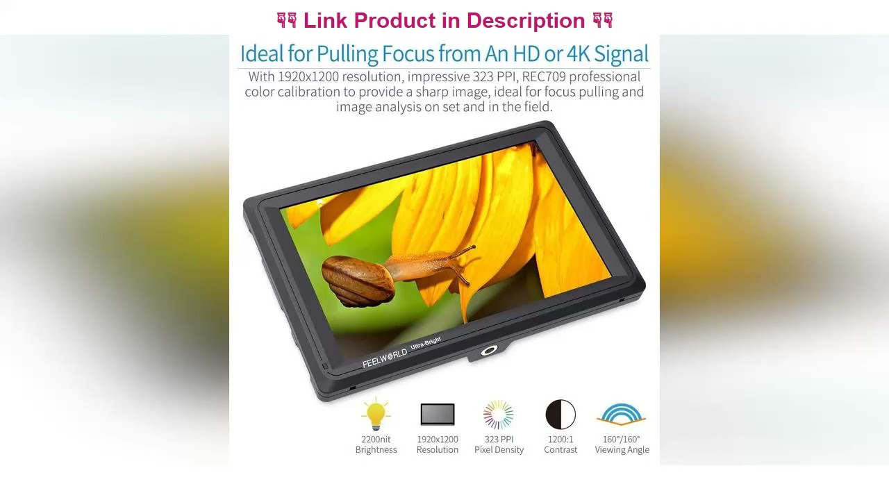 Best Review FEELWORLD FW279S 7 Inch 2200nit Daylight Viewable Full HD 1920x1200 IPS Panel DSLR On C