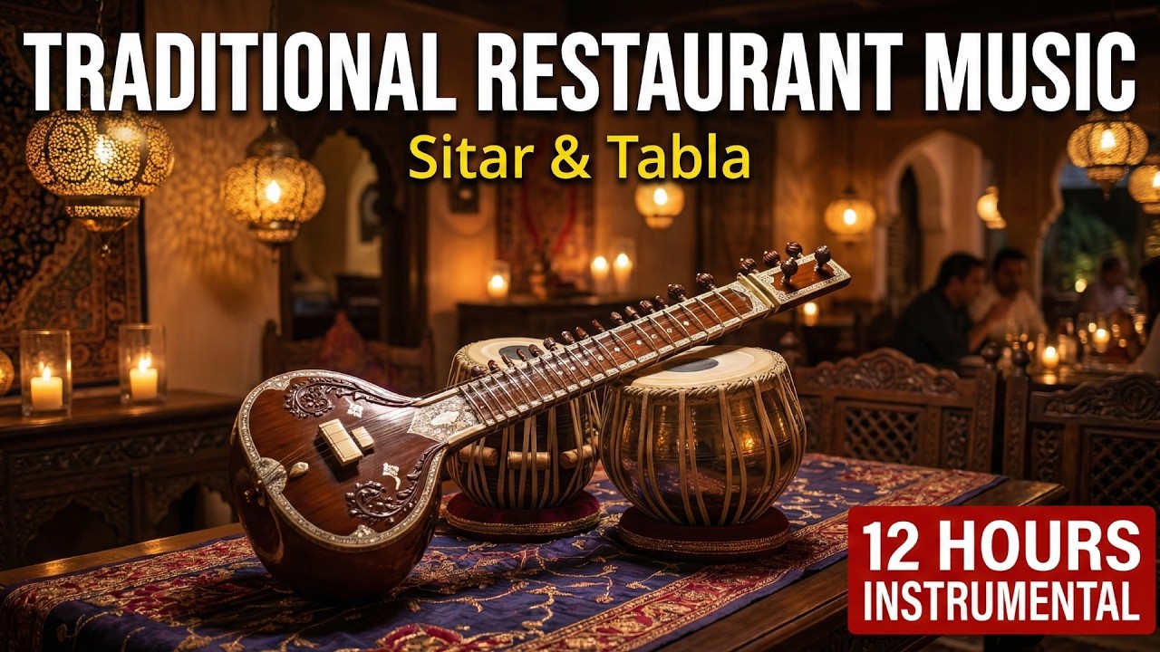 Traditional Indian Restaurant Music | 12 Hours Sitar & Tabla Background Music for Authentic Dining