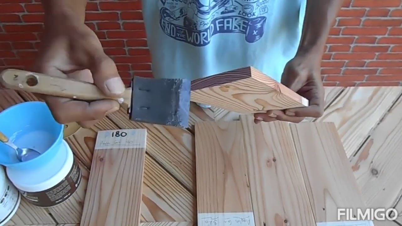 Aplikasi Biovarnish Sanding Sealer dan Clear Coat Gloss. Grit Amplas 180, 240, 320, 400, dan 600