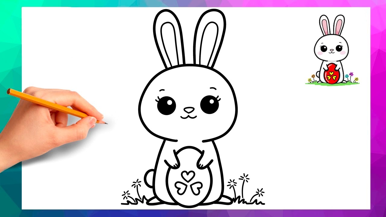 HOW TO DRAW A CUTE KAWAII BUNNY EASY🐇
