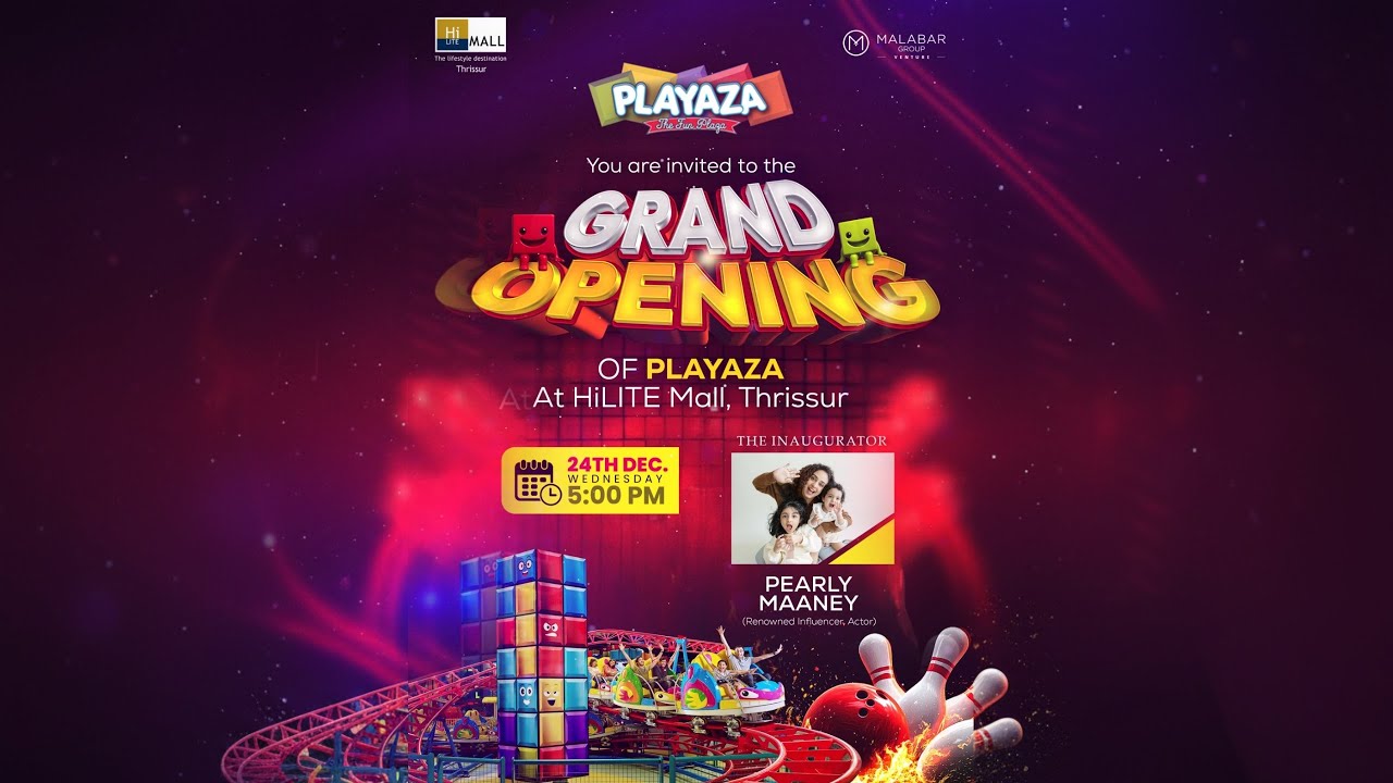 Playaza Thrissur Grand Inauguration LIVE: Opening at HiLITE Mall by Pearle Maaney