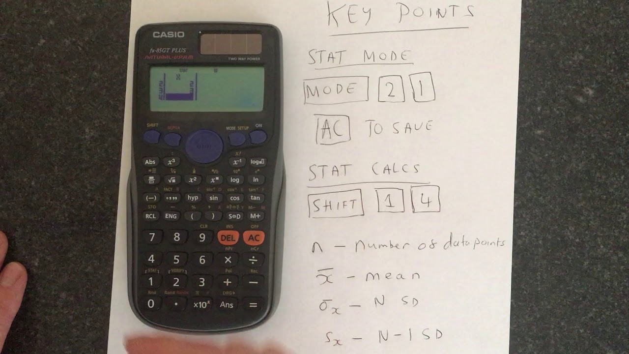 Стандартное отклонение и среднее значение Casio FX-85GT Plus